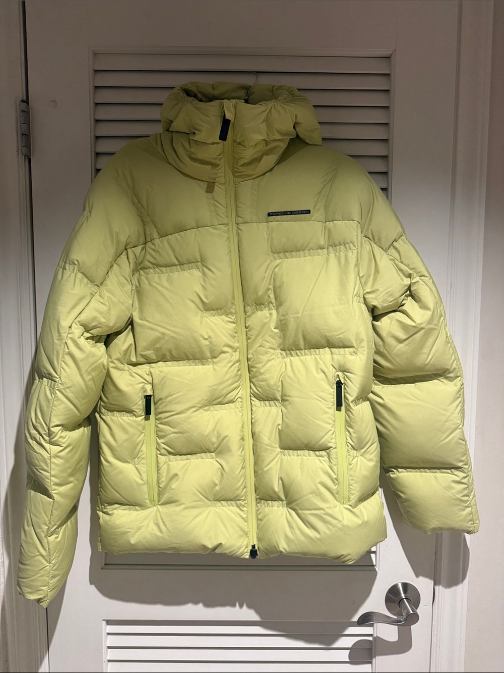 Puma x Porsche by Design puffer jacket in lime green color frozen leaf, small